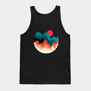 Minimalist Abstract Nature Art #65 Wavey Mountains Tank Top